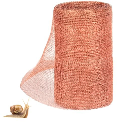 Vellivar Copper Mesh Slug Repellent, 6m/20ft Copper Wire Tape Slug Repellent Nematodes for Slugs and Snails Mouse Repellent 100% Copper Wire Mesh Plant Garden Protector Eco Friendly