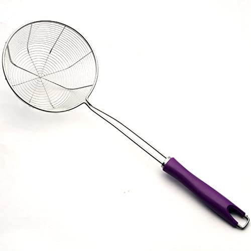 Cucharas Ranuradas para Cocinar Espumadera de cocina, colador de malla fina de acero inoxidable, colador de fideos, olla caliente for freír, colador, herramienta de cocina, colador de Pasta Cuchara de