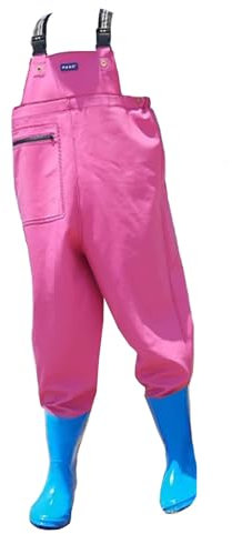 KPHYMOD Watstiefel Farbige Wathosen Aus PVC Für Damen Und Teenager, Für Surfen, Fliegenfischen Und Jagen, Mit Wasserdichter Tasche(Pink,38 EU)