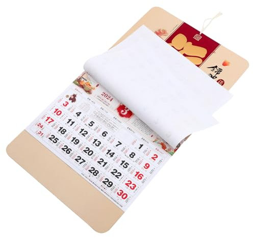 NUOBESTY Großer Monatlicher Wandkalender 2024 Chinesischer Kalender Monatsansicht Familiengeburtstage