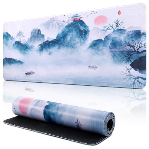 Yimomoyi Tapis de Souris de Jeu, 800 x 300mm XXL Tapis Souris Gaming Grand, Tapis Bureau Antidérapant Étanche, sous Main Souris à Bords Cousus pour Gamer, Ordinateur, PC