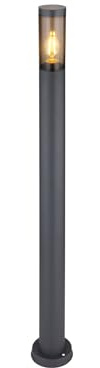 Moderne Wegeleuchte aus Edelstahl in Anthrazit & Rauchfarben, Höhe 110cm