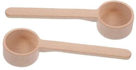 Cabilock 2 Piezas Cuchara De Madera Mango Cucharas Para Té y Sal Para Cocina y Condimentos