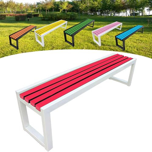 Ddasam Gartenbank wetterfest holzbank Outdoor Gartenbank Ohne Lehne 100x40x45cm Korrosions- und Rostschutz, umweltfreundliche Lackierung, geeignet für Gärten, Balkone, Parks, Gemeinden, Geschäfte