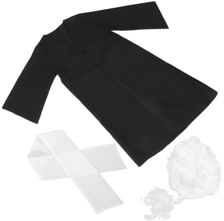 VICASKY Richterkostüm Für Kleinkinder Richter-Anwalt-kostüm Für Junge Mädchen Richter-Outfit Mit Perücke Und Mantel Richterkostüm Für Jungen Für Halloween Und Partys