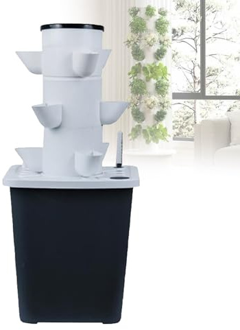 Anbauset ohne Erde – Hydrokultur in Lebensmittelqualität, 3–6-stöckiges Gestell – Sparen Sie Zeit und Wasser, 30 % höhere Erträge – Ideal for die Bepflanzung in Küche, Büro oder Fensterbank(15holes)