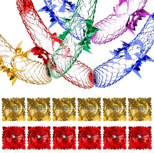 Christmas Ceiling Decorations,Hanging Gold Foil Garland Xmas Tree Garlands Holiday Party Supplies,House Roof Decoration Accessories,Bars Swirl Festive Streamers,for Indoor Outdoor (Multicolor)