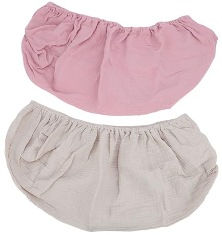 Aoaoy 2 x 360-Grad-Wickelauflagenbezüge, geeignet für Standard-Wickelunterlagen, 82 x 41 cm, atmungsaktive und bequeme Baby-Bettwäsche (Aprikosenrosa)