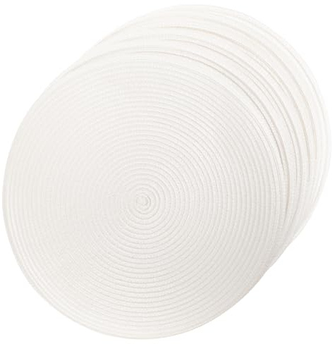 Homoyoyo Tovagliette Colazione Plastica in Pp Rustiche Rotonde 6 Pezzi per Casa e Decorazione Tavolo, Facili da Pulire e Resistenti alle Macchie