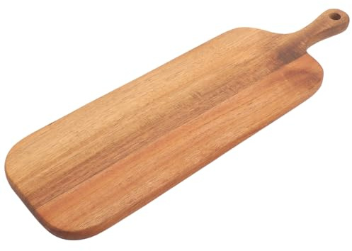 SHINEOFI Tagliere in Legno Massello con Manico Tagliere da Cucina Resistente e Sicuro Tavola Portata per Pane Formaggi e Affettati Superficie Antiscivolo