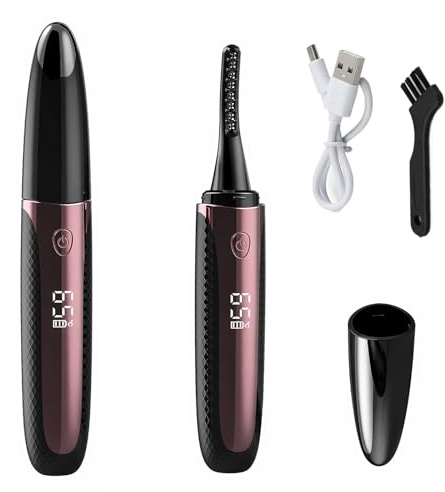 Litinliv Beheizte Wimpernzange, Wimpern Curler Elektrisch, Schnellheiz-Wimperncurler mit 4 Temperaturmodi, Wimpern Curler, Elektrische Wimpernzange für Frauen langanhaltende Locken (Schwarz)