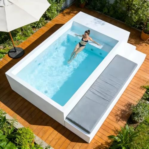 Piscina con contenedor Piscina al aire libre de fibra de vidrio para vida urbana Pequeño patio Piscina familiar privada para relajación en el jardín y uso de resort
