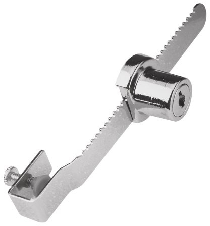 Prime-Line U 9949 Showcase Window Key Lock, 9/16 In. x 5-1/2 In., Steel, Chrome Plated, Fits 5/16 In. Glass (Single Pack)