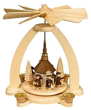 Volkskunstwerkstatt Unger Tischpyramide - Kerzenpyramide Seiffener Kirche - Original Erzgebirge® #0810