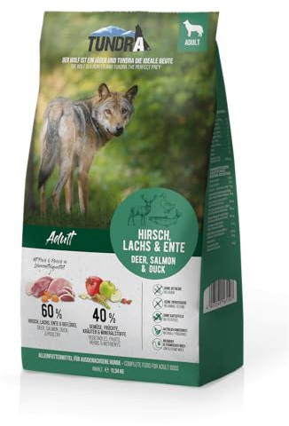 Tundra torrfoder hundfoder hjort, anka och lax – kornfri (11,34 kg)