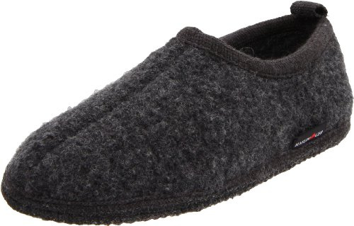 HAFLINGER Unisex Freddie Slipper, Charcoal, 7.5-8 women/6-6.5 men