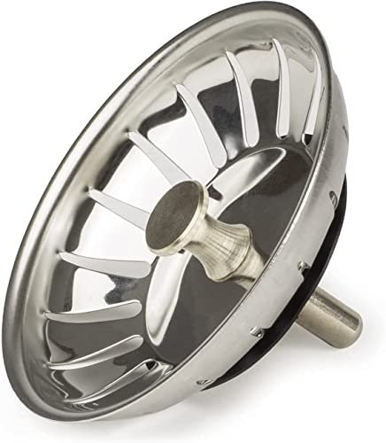 Andrew James Stainless Steel Sink Strainer Plug for Food Waste | 83mm Diameter Drain Basket Filter | Prevent Blocked Drains & Unwanted Smells in the Kitchen| Durable Design (83mm Single Pack)