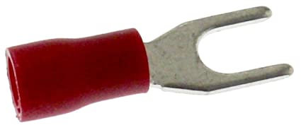 25x Capocorda a forcella parzialmente isolato 0,5-1,5mm² Diametro del foro M4 Rosso Capocorda ad anello Rame stagnato