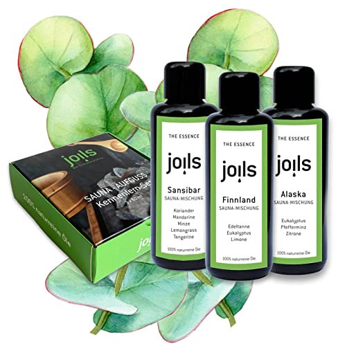 JOILS® Saunaaufguss Set I, 3x50ml, 100% naturreines Öl für Ihre Sauna, BIO-Saunaöl im Geschenkset, vom Familienbetrieb aus dem Schwarzwald