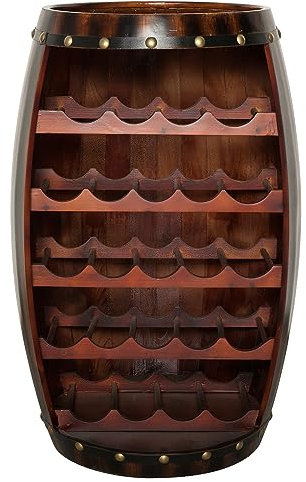 riess-ambiente.de Weinregal Bodega 80cm Coffee braun Pinie | dekoratives Weinfass aus Massivholz