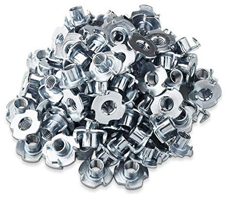 100 x Dadi a Griffe M8 x 10 x 20 mm con 4 Griffe per il Fissaggio di Parti di Mobili Dado con Griffe Manicotti da