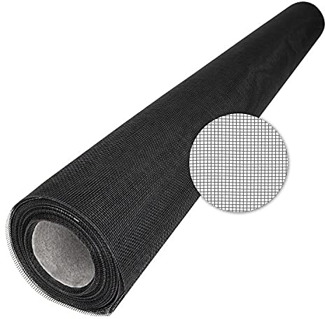TESO Insektenschutz Gaze - Mückenschutz - Fliegengitter - UV-Beständig - mit PVC Beschichtung - einzeln verpackt (Schwarz, 140 x 500cm)
