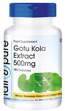 Fair & Pure® - Gotu Kola Extract 1500mg - 180 Capsules - Centella asiatica - with Vitamin C & zinc - Vegan - high Dosage