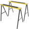 2pcs Saw Horse, Heavy Duty Steel Sawhorse Folding Workbench Metal Trestle Stands with Non Slip Surface, Portable Saw Horse with Convenient Handle for Sawing Work, Max Load 100kg