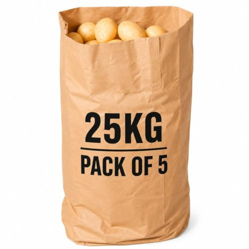 Paper Potato Sacks Recyclable 850mm x 330mm Holds Up To 25KG Pack Of 5