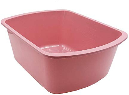 7 Quart Rectangular Plastic Wash Basin with Graduations, Rose (Pack of 6)
