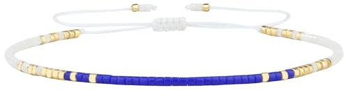 KELITCH Damen Freundschaft Armbänder Strand Stränge Armbänder Regenbogen Samen Perlen Schmuck - Farbe 20C