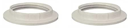 JNXQWE E26 E27 Lampenschirm-Kragenringe, E26 E27 Ersatzadapterring mit Innendurchmesser von 40 mm, Halteringe für Leuchtmittel (2, weiß)