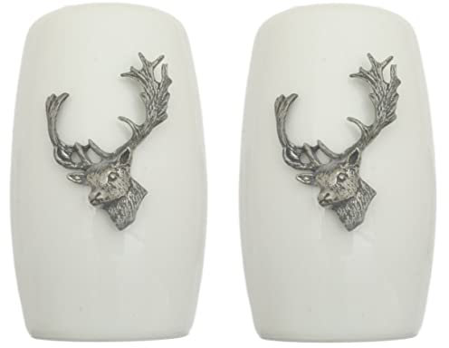 Fallow Head China Salt and Pepper Shakers Cruet Set Modern White CSP 124