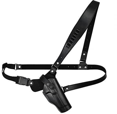 DONGKER Leder Schulterholster, Verdeckte Pistolenhalfter, Tactical Concealment Gun Holster mit 7 Einschussloch fur G17,G19,G20,G22,G23,M9,92F,M9A1,M1911,P220,P226,P227,P320,M9A1,M9A3,FN57