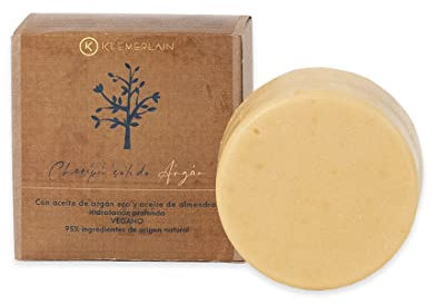 Klemerlain Shampoing solide à l'huile d'argan et d'amande - hydratant - 50 Gr