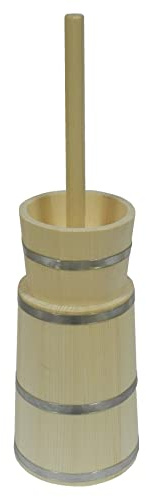 Wooden World - Butterfass aus Holz - Butterdose zur Herstellung traditioneller Butter 5L