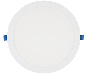 Eurekaled – Faretto LED da incasso slim tondo 24W foro 280mm luce calda 3000K IP20 luce diffusa con angolo apertura di 120° spessore 11mm, lampada LED per cartongesso diametro esterno 300mm