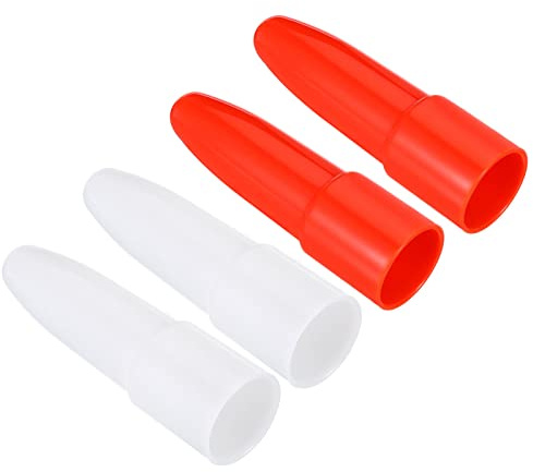 PATIKIL 4 Pcs Lampe Poche Signal Baguette PC Plastique Portable Blanc Rouge | Diffuseur Trafic Baguette Couverture Bouchon pour Adoucir Lumière Électrique Torche LED Extérieur Camping