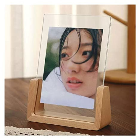 luckxuan Fotorahmen/Bilderrahmen Kreativer U-förmiger Bilderrahmen aus Holz mit transparentem Acrylrahmen, Walnuss-/Buchenholz Leerrahmen (Color : Beech Wood, Size : 6(11.3 * 16.3cm))