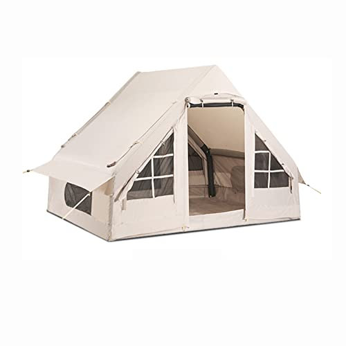 Aufblasbares Glamping-Zelt mit Pumpe, 4–6 Personen, einfach aufzubauende Oxford-Zelte, selbsttragende Struktur, Kabinenzelt, 4-Jahreszeiten-Luftzelt (82.7 in)