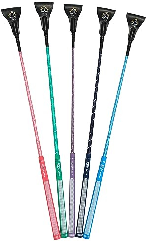 T TEKE 26 Twinkle Equestrian Whips, Horse Riding Crop with Golf Handle, Reflex Shaft, and Fishtail Genuine Leather Slapper
