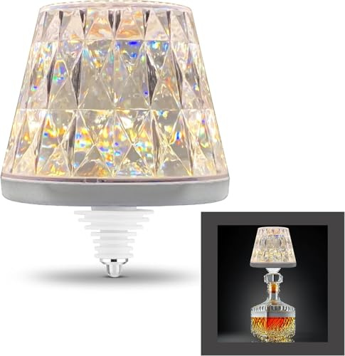 REV Akku Flaschenlampe LAMPRUSCO CRISTAL - 130 Lumen, kabellos, dimmbar | Flaschenlicht IP54 - geeignet für innen & außen | 1,6W, 2500mAh