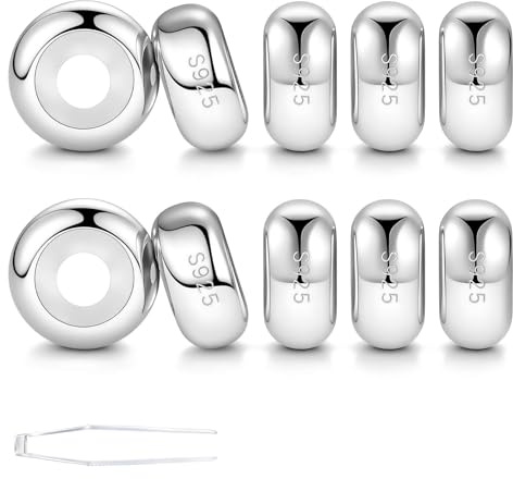 LOVANS Separadores para Pulsera, Abalorios Clip Charms con Cierre de Seguridad y Silicona de Goma Resistente, Regalos Originales para Mujer (Plata/Oro Rosa)