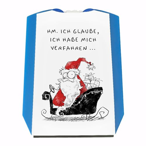 speecheese Weihnachtsmann Parkscheibe mit Spruch Ich glaube ich Habe Mich verfahren lustige Cartoon für Männer Parkuhr Comic Eiskratzer Weihnachten Witz im Schlitten