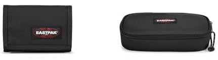 EASTPAK Crew Single Geldbörse, 22 cm Black (Schwarz) & OVAL Single Federmäppchen, 84 cm, 80 L, Black (Schwarz)