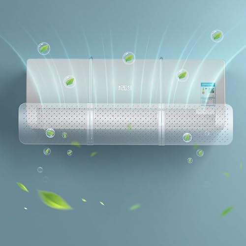 DYBOHF Universal Air Conditioner Deflector, Portable Adjustable Windshield Air Conditioning Deflector Shield for Home/Office/Bedroom/Living Room (Transparency)