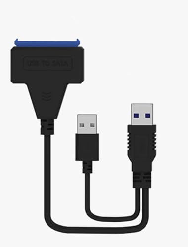H.May CABLE SATA a usb, convertidor de adaptadores Sata 3.0 disco duro, convertidor USB 3.0 externo sin para 22 pin 2.5 pulgadas disco duro (Dual USB3.0)