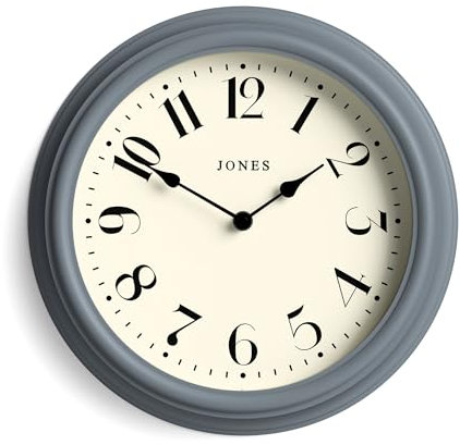 JONES CLOCKS® Serenity Horloge Murale | Horloge Ronde Classique | 30 cm | Marine Nationale | Jolis Chiffres Arabes | Design décoratif idéal pour la Cuisine, Le Salon ou la Chambre à Coucher