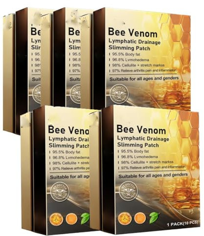 Bee Venom Lymphdrainage-Pflaster, geeignet für Menschen jeden Alters, Hautpflege für Mädchen und Frauen, 5 Stück