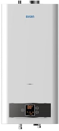 Svan Calentador Estanco SCE1100ADB. Instalación Vertical, 11l/min, 45W, baja emisión gas NOx, control táctil, Display LED, Temperatura max. 65º, Blanco, Eficiencia Energética Clase A